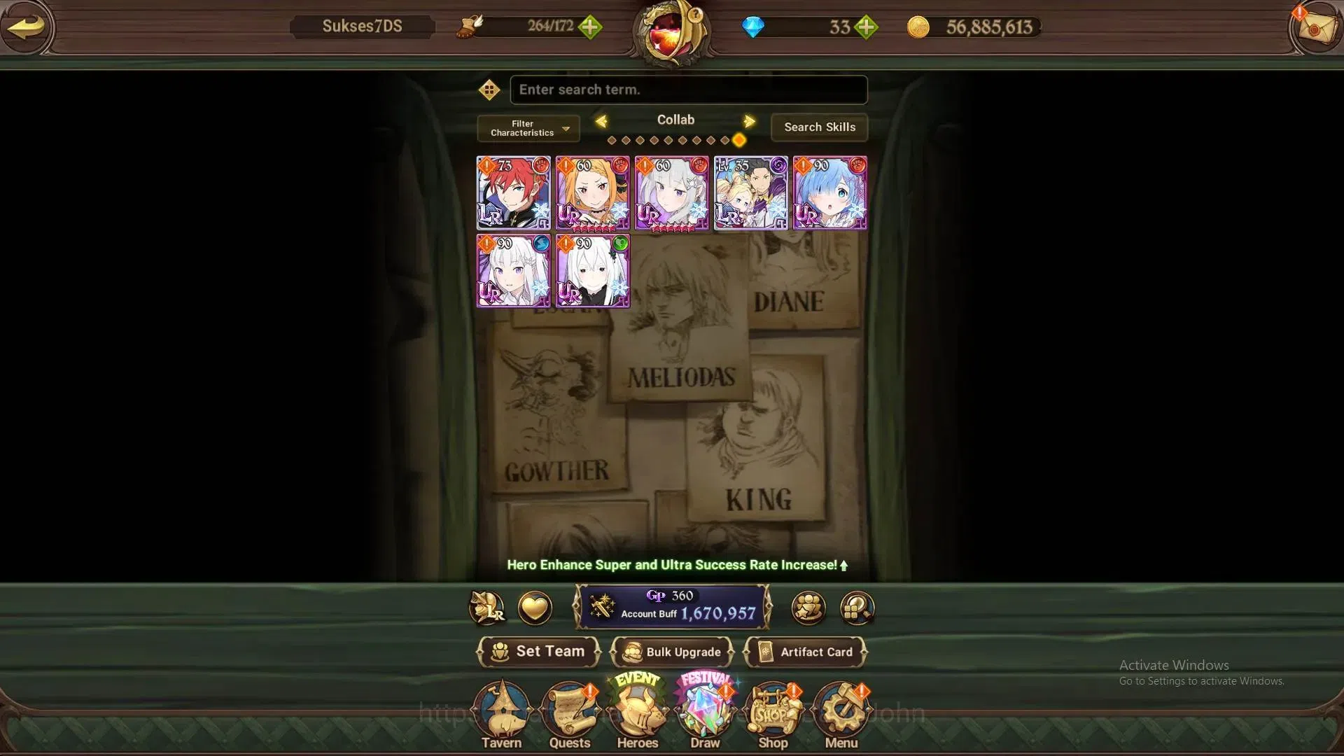 The Seven Deadly Sins: Grand Cross Accounts ASIA | 1.67M CC|LR 4+UR 4+Collab Re:Zero|Nemesis M image 13