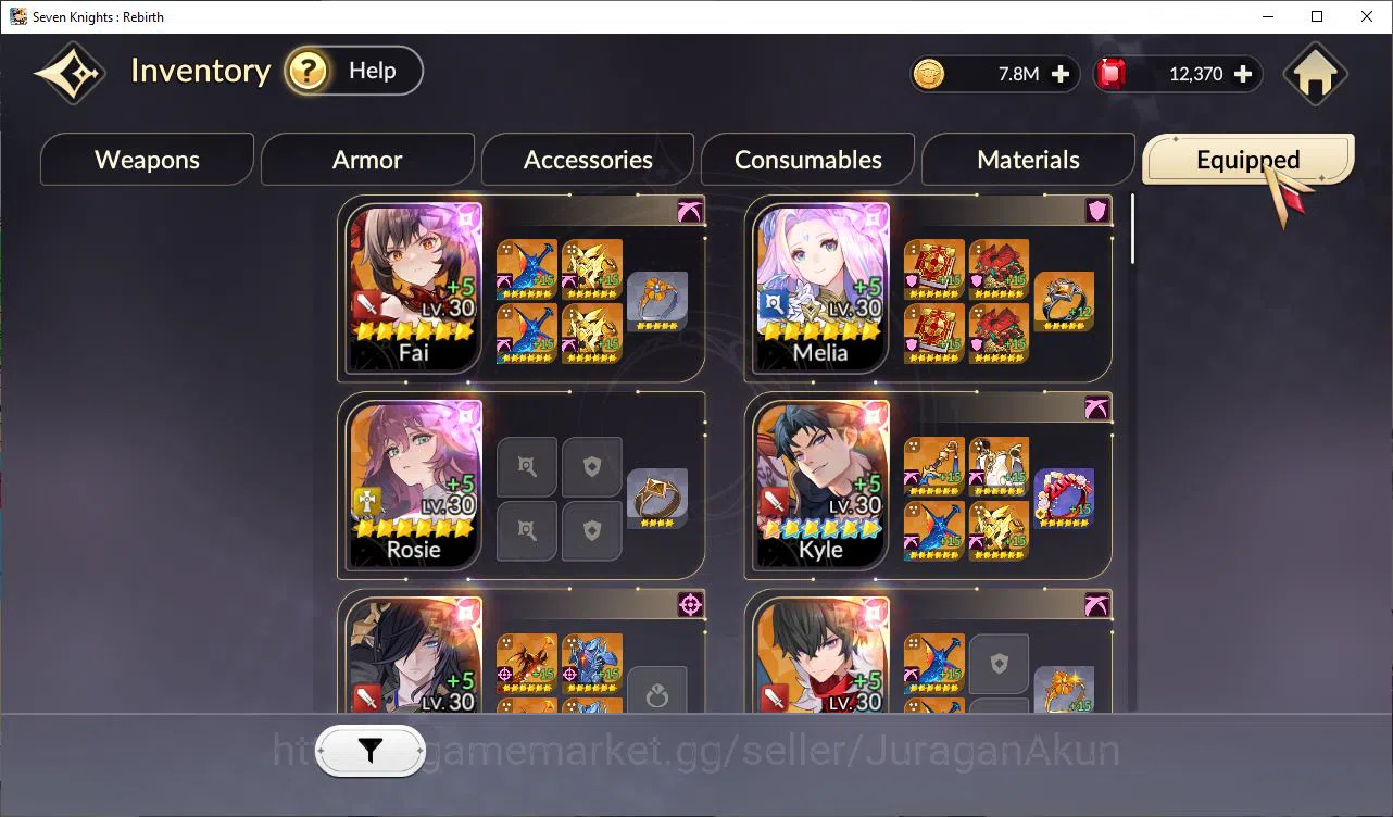 Seven Knights Re:Birth Accounts [Re:BIRTH] Global300xx| 3 ex-7k (Juri,Rosie,Gelidu image 11
