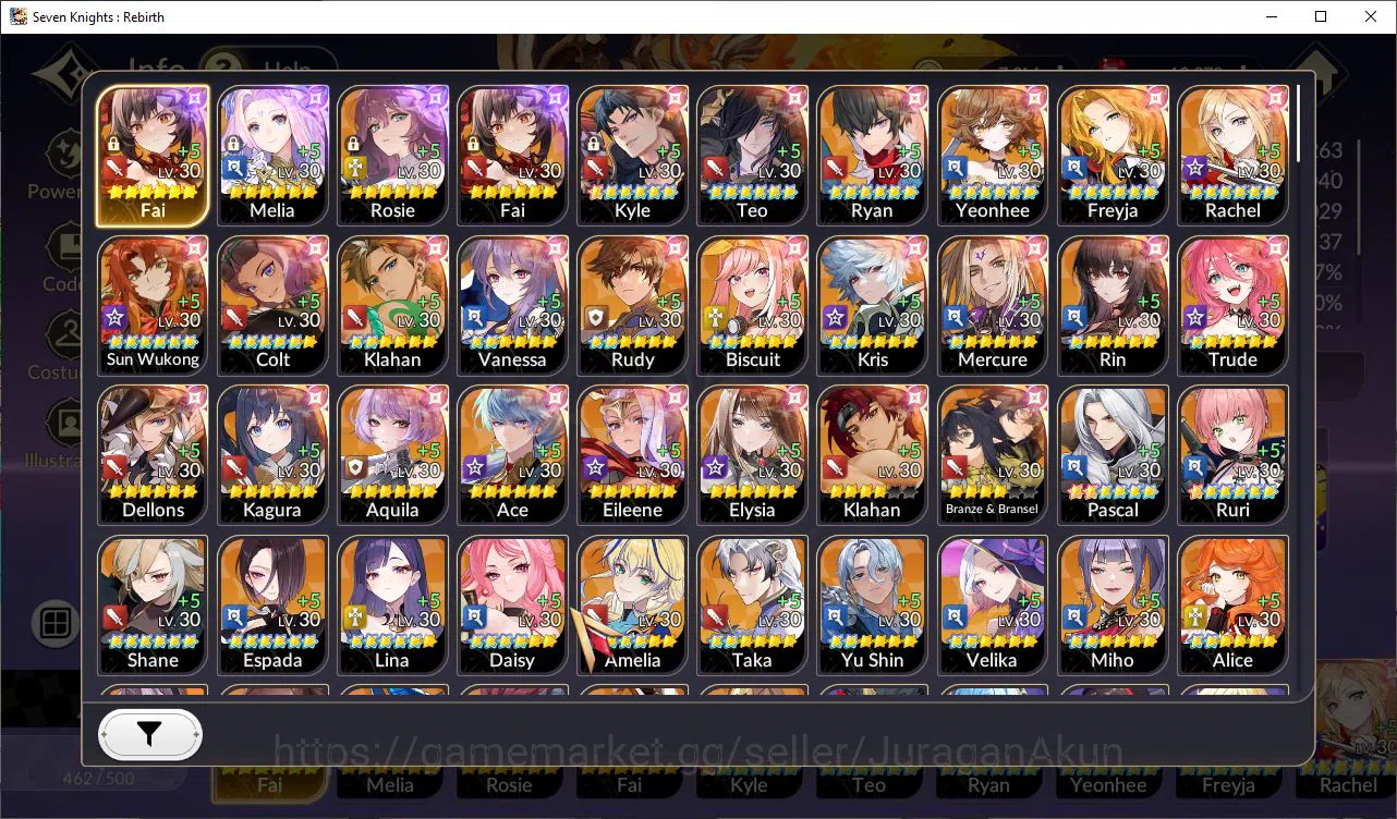 Seven Knights Re:Birth Accounts [Re:BIRTH] Global300xx| 3 ex-7k (Juri,Rosie,Gelidu image 3