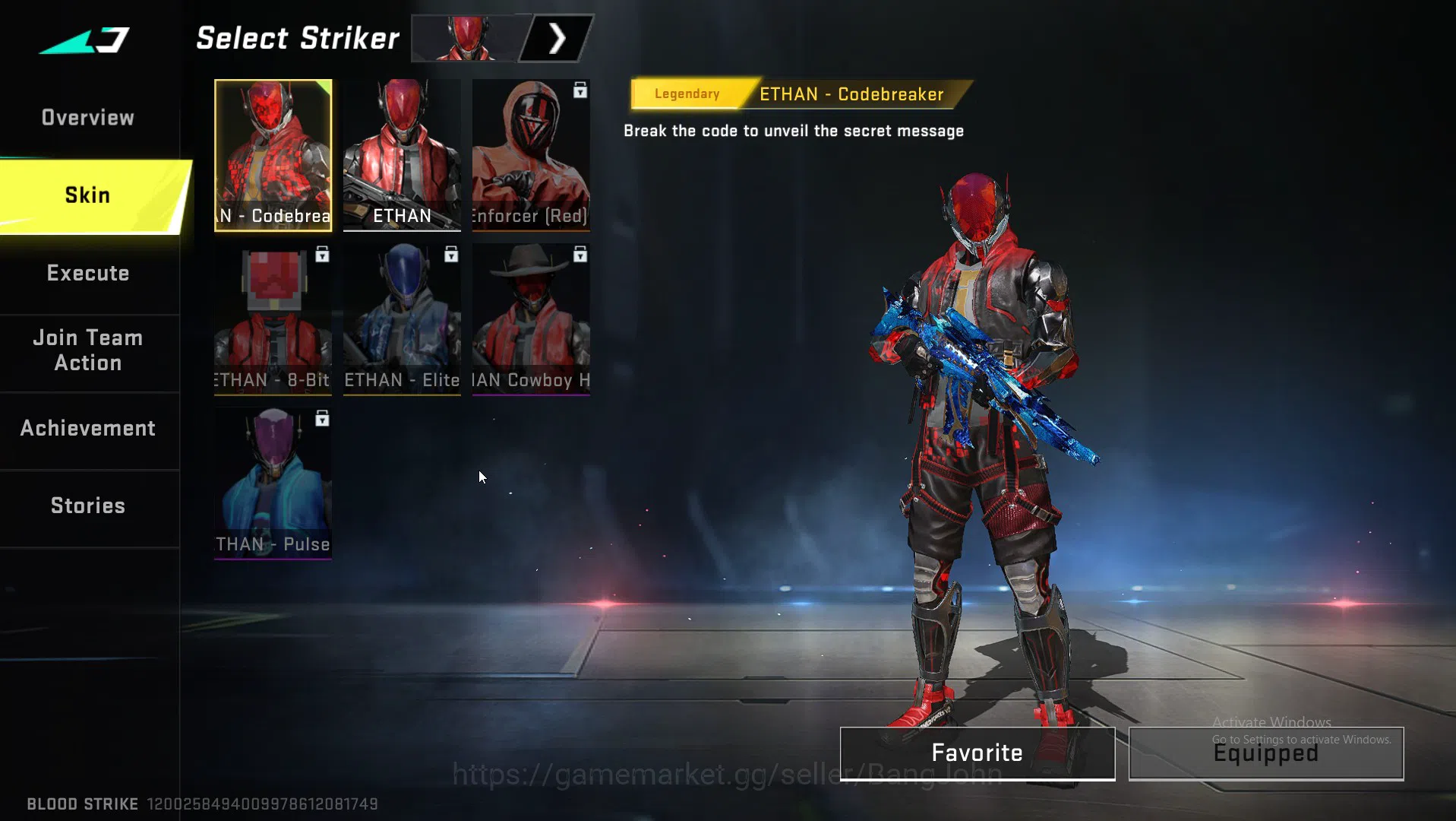 Blood Strike Accounts Collab Skin ASIA|Eternal AK47 | Collab MCX EVA | Ultra INP9,Origin12,Kala BS016B 3