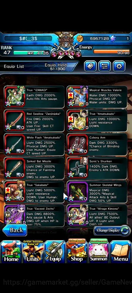 Grand Summoners Accounts End-Game Global|Rank 47|11 Ascend|LM IsliidTW,HimuraTW,Saito,Chloe,Isliid Pinnacle,S Chloe,Etc|Lpot 5