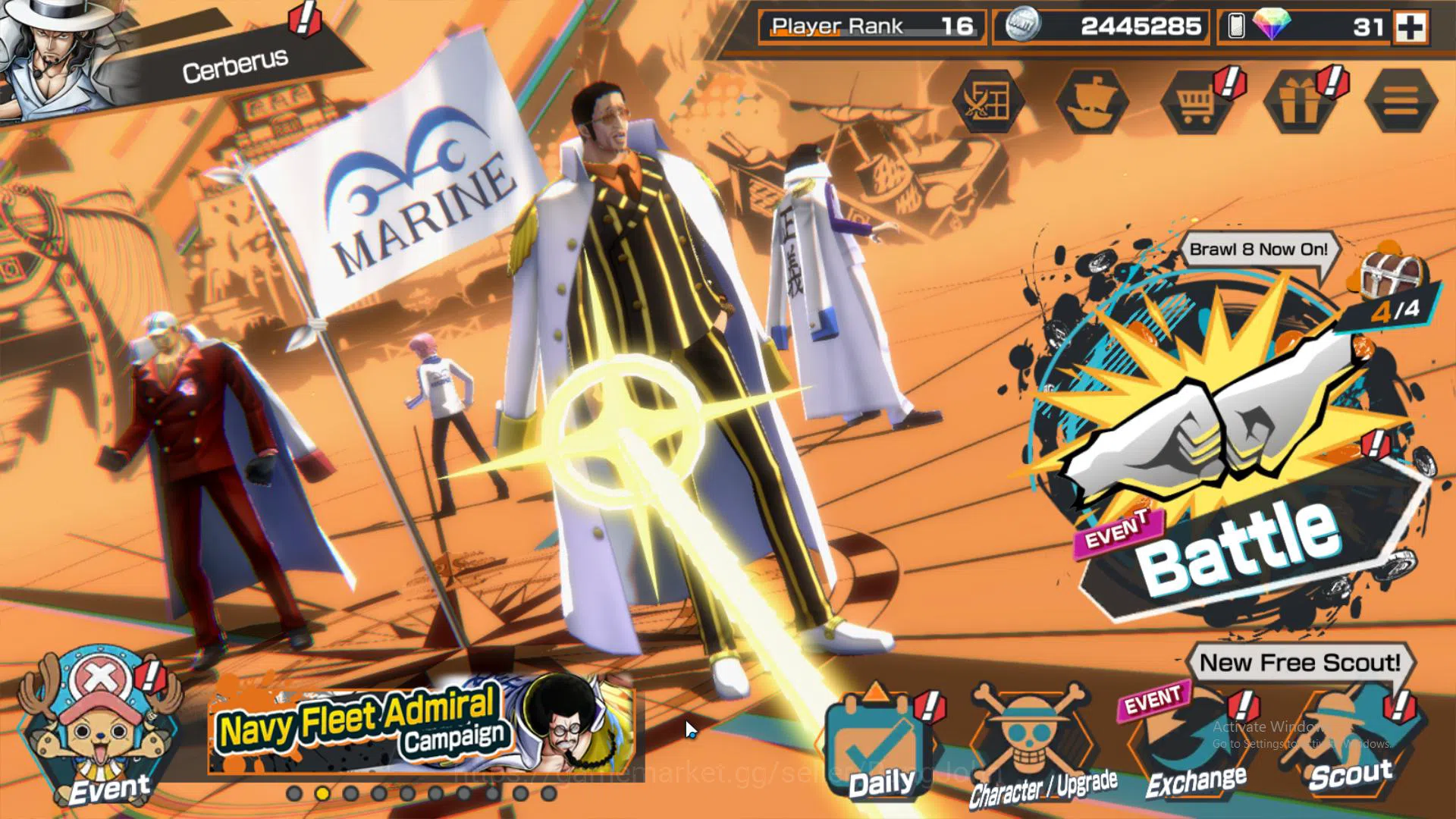 One Piece Bounty Rush Starter GLOBAL | EX 2 | borsalino, Awakened Rob lucci, egg image 1