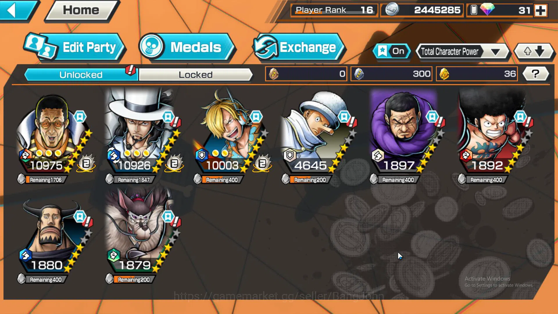 One Piece Bounty Rush Accounts GLOBAL | EX 2 | borsalino, Awakened Rob lucci, egg image 3
