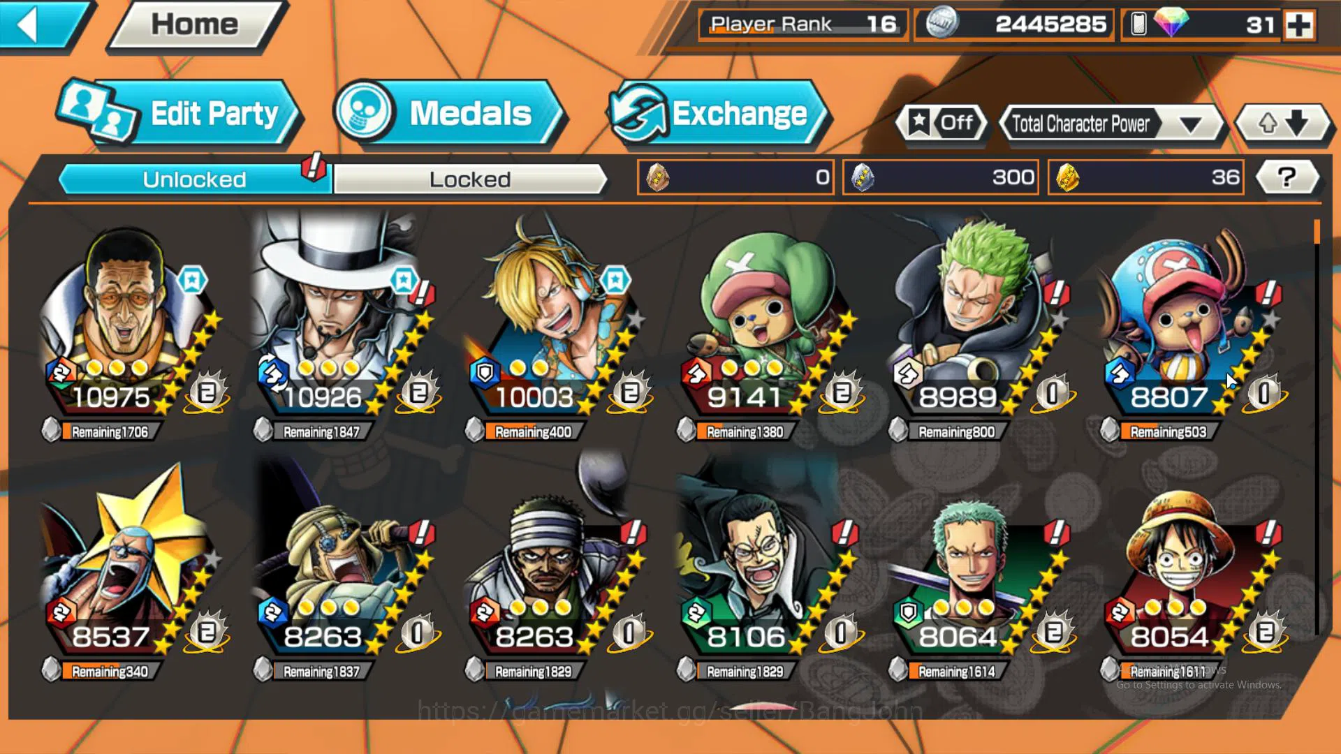 One Piece Bounty Rush Accounts GLOBAL | EX 2 | borsalino, Awakened Rob lucci, egg image 4