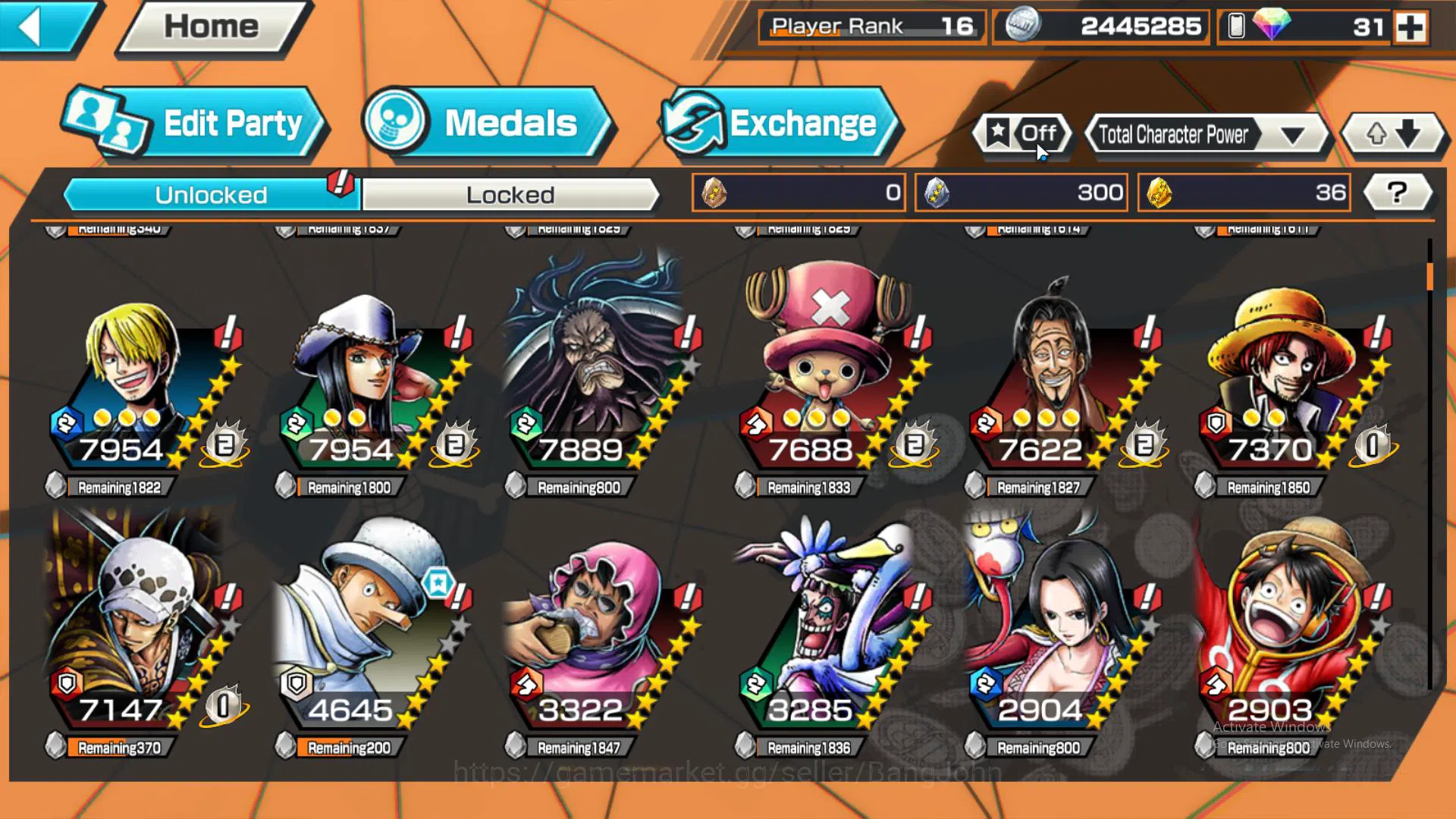 One Piece Bounty Rush Accounts GLOBAL | EX 2 | borsalino, Awakened Rob lucci, egg image 5