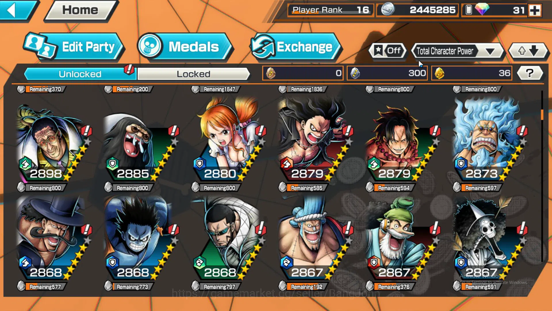One Piece Bounty Rush Accounts GLOBAL | EX 2 | borsalino, Awakened Rob lucci, egg image 6