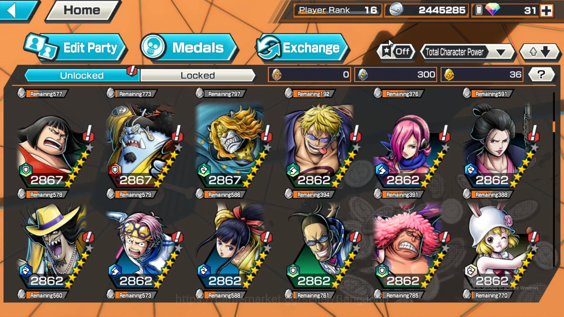 One Piece Bounty Rush Accounts GLOBAL | EX 2 | borsalino, Awakened Rob lucci, egg image 7