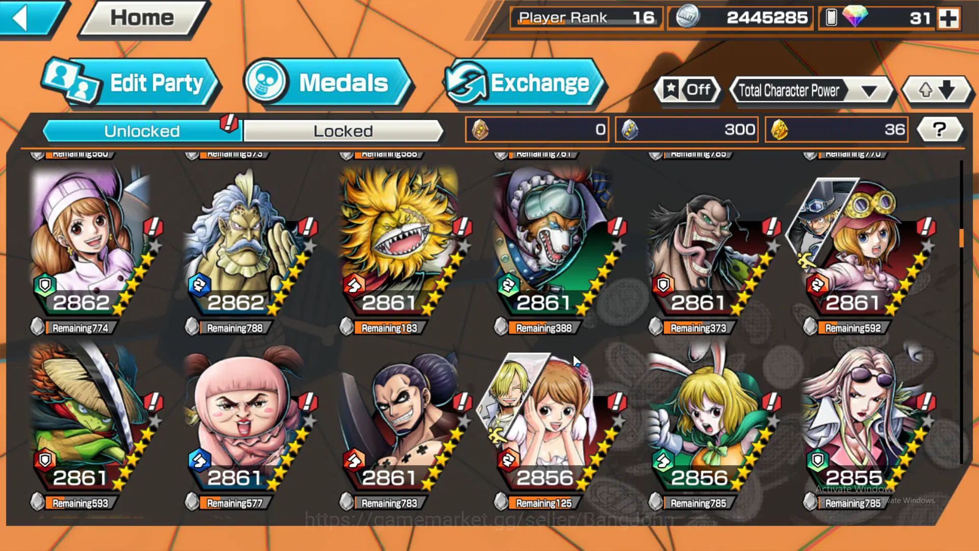 One Piece Bounty Rush Accounts GLOBAL | EX 2 | borsalino, Awakened Rob lucci, egg image 8