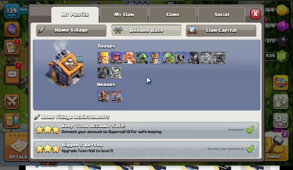 Clash of Clans Accounts |TH 15-BH 9|LV 139|HH 7|Limited Skin|BK 67,AQ 63,G image 6