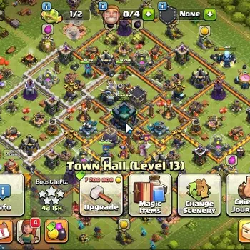 Clash of Clans Accounts High-End LV 100|TH 13-BH 7|LV 100|HH 7|BK 29,AQ 42,MP 44,GW 18,RC 18|BM 8|Limited Skin|CN ON|Protect
