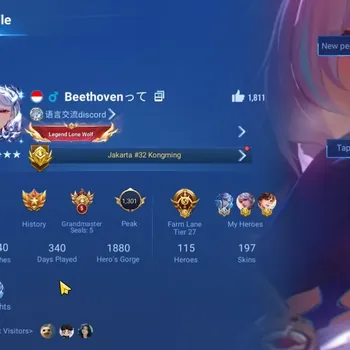 Honor of Kings Accounts Rare Skin Global |115H 197S|Flawless Li Xin|Carving Erin|LNY26 Ying|SXD Hou Yi,Dyadia|Limited