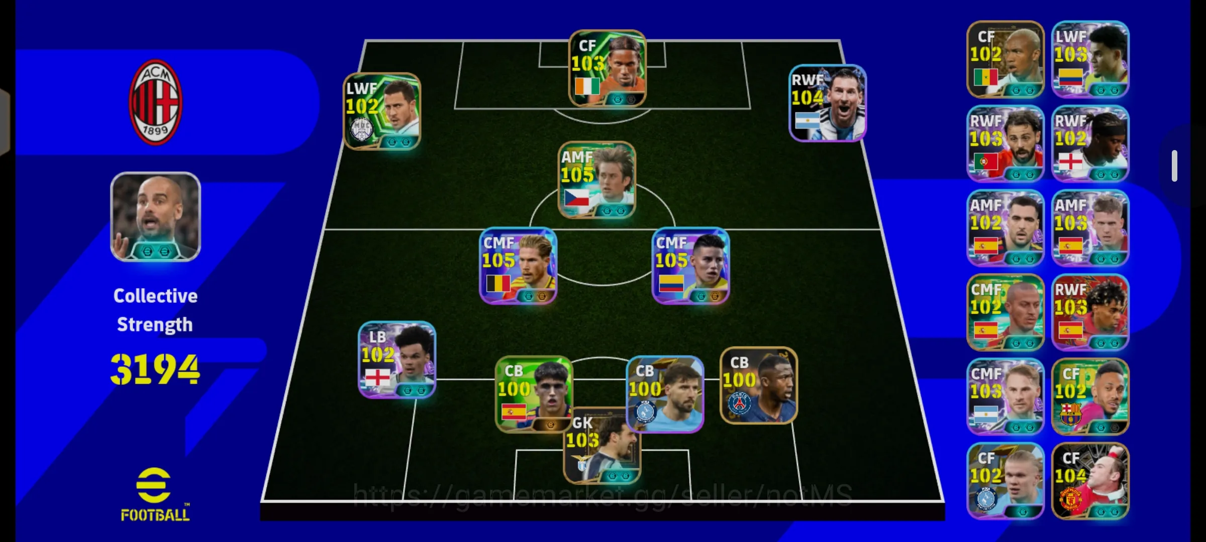 eFootball Accounts Legends & Iconic Players Efootball Collective Strength 3194 | Tomas Rosicly 105 • Eden Hazzard 102 1