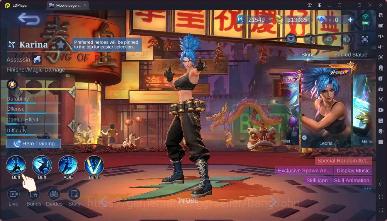 Mobile Legends: Bang Bang Accounts Global |Hero 133|Skin 304|Renowned|KOF Karina|Luck image 19
