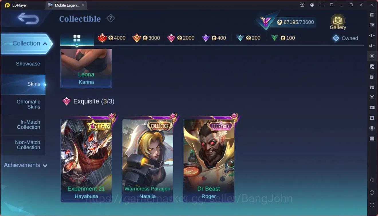Mobile Legends: Bang Bang Accounts Global |Hero 133|Skin 304|Renowned|KOF Karina|Luck image 8
