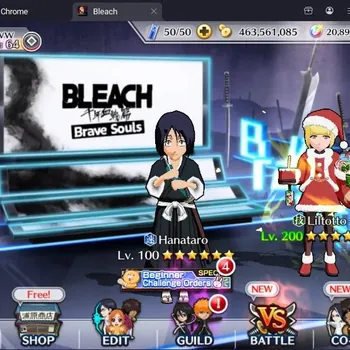 Bleach: Brave Souls Accounts Mid-Tier Global |7K BP+20K Orb|Mid Game|Liltotto Christmas24|Hanataro Healer|Toshiro