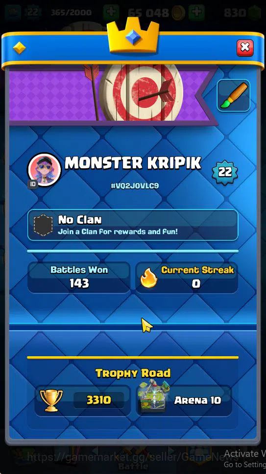 Clash Royale Accounts Lv 22|Trophy 3310|KTL 9|Limited Skin|Card 62| 2 EV image 3