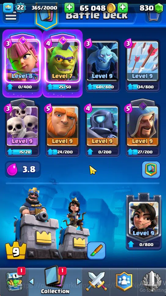 Clash Royale Accounts Lv 22|Trophy 3310|KTL 9|Limited Skin|Card 62| 2 EV image 4
