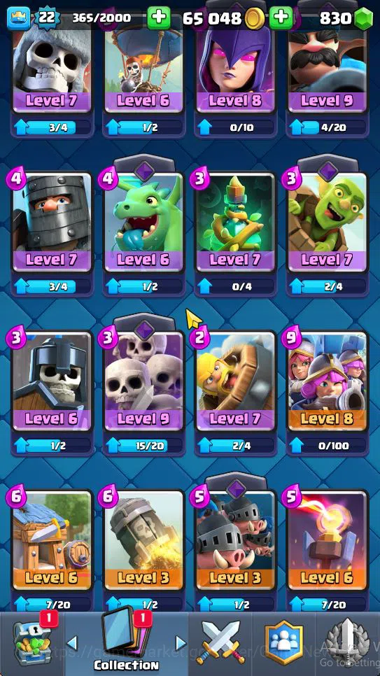 Clash Royale Accounts Lv 22|Trophy 3310|KTL 9|Limited Skin|Card 62| 2 EV image 6