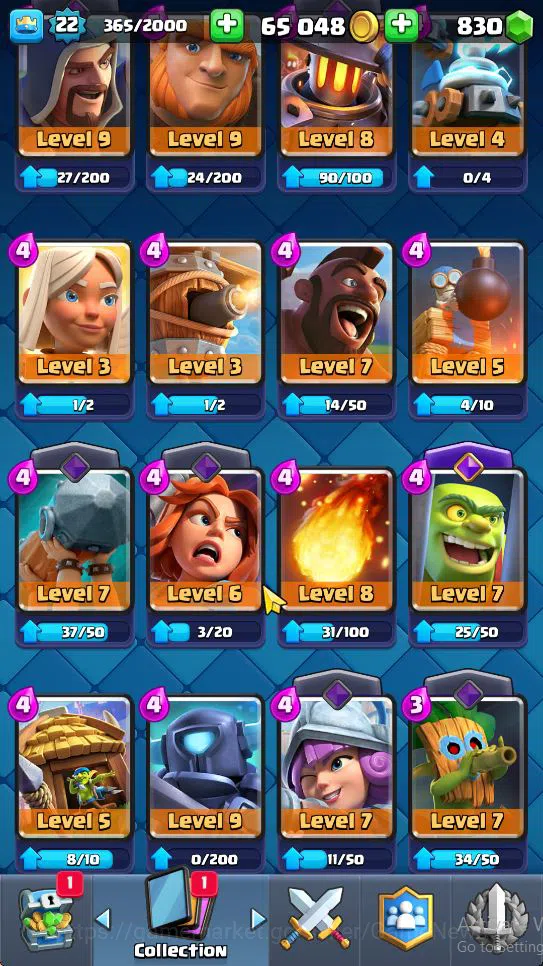 Clash Royale Accounts Lv 22|Trophy 3310|KTL 9|Limited Skin|Card 62| 2 EV image 7
