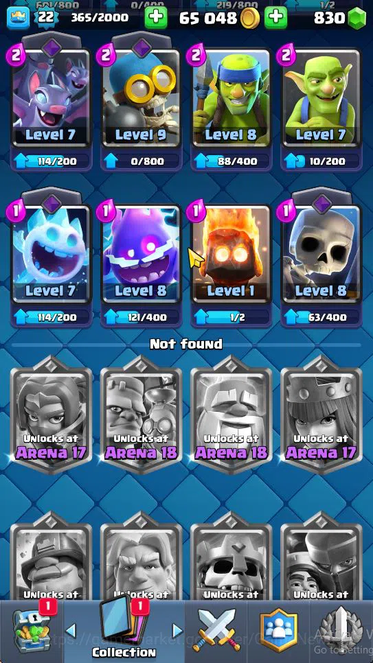 Clash Royale Accounts Lv 22|Trophy 3310|KTL 9|Limited Skin|Card 62| 2 EV image 9