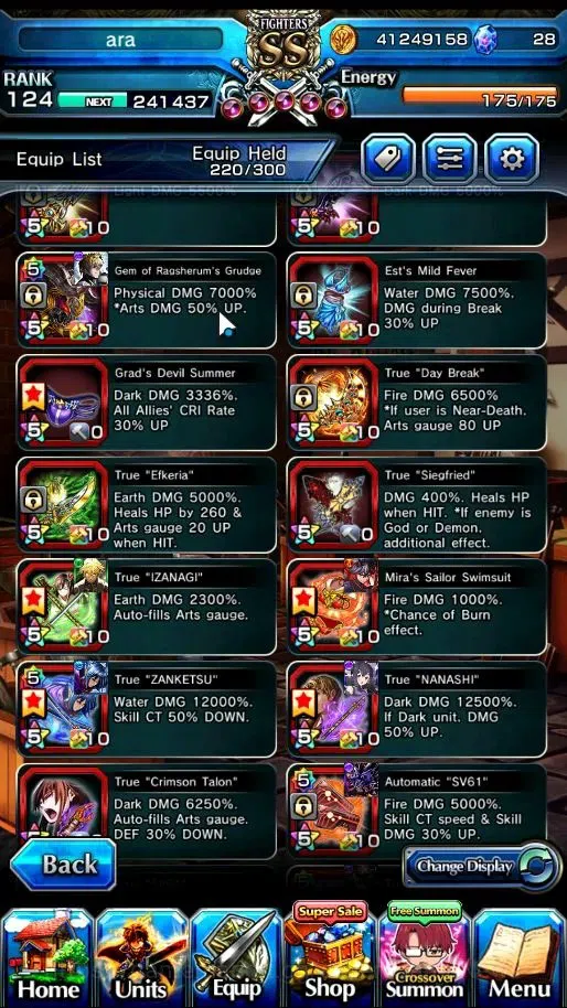 Grand Summoners Accounts Global|Rank 124|27 Ascend+22 TW|1 Sp Art.|Chloe,Wa image 13