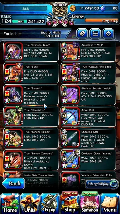 Grand Summoners Accounts Global|Rank 124|27 Ascend+22 TW|1 Sp Art.|Chloe,Wa image 14