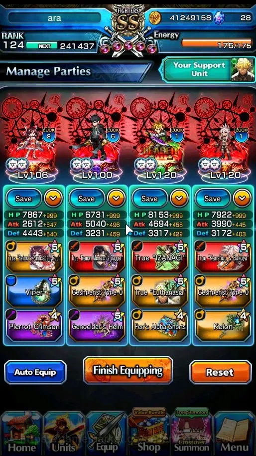 Grand Summoners Accounts Global|Rank 124|27 Ascend+22 TW|1 Sp Art.|Chloe,Wa image 5