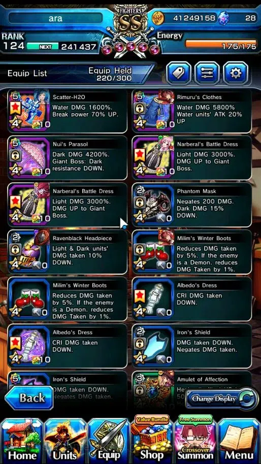 Grand Summoners Accounts Global|Rank 124|27 Ascend+22 TW|1 Sp Art.|Chloe,Wa image 9