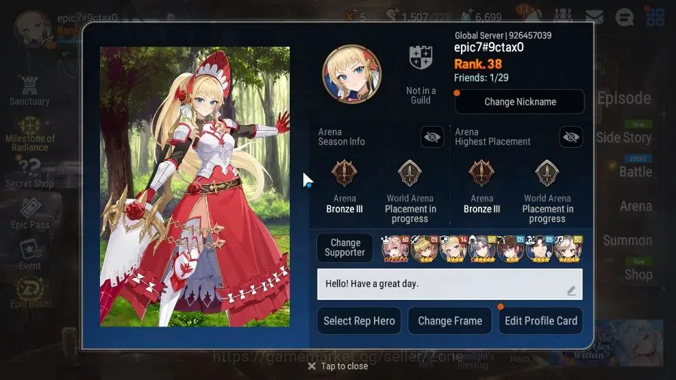 Epic Seven Accounts GLOBAL Unverif|NewEra|5 ML(School Nurse Yulha,BM H image 2