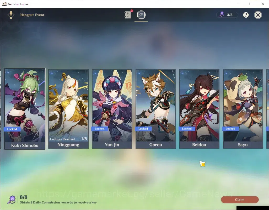 Genshin Impact Accounts ASIA|AR 55|1249 Primo|4 Limited + 1 (*5Weapon)|Nef image 19