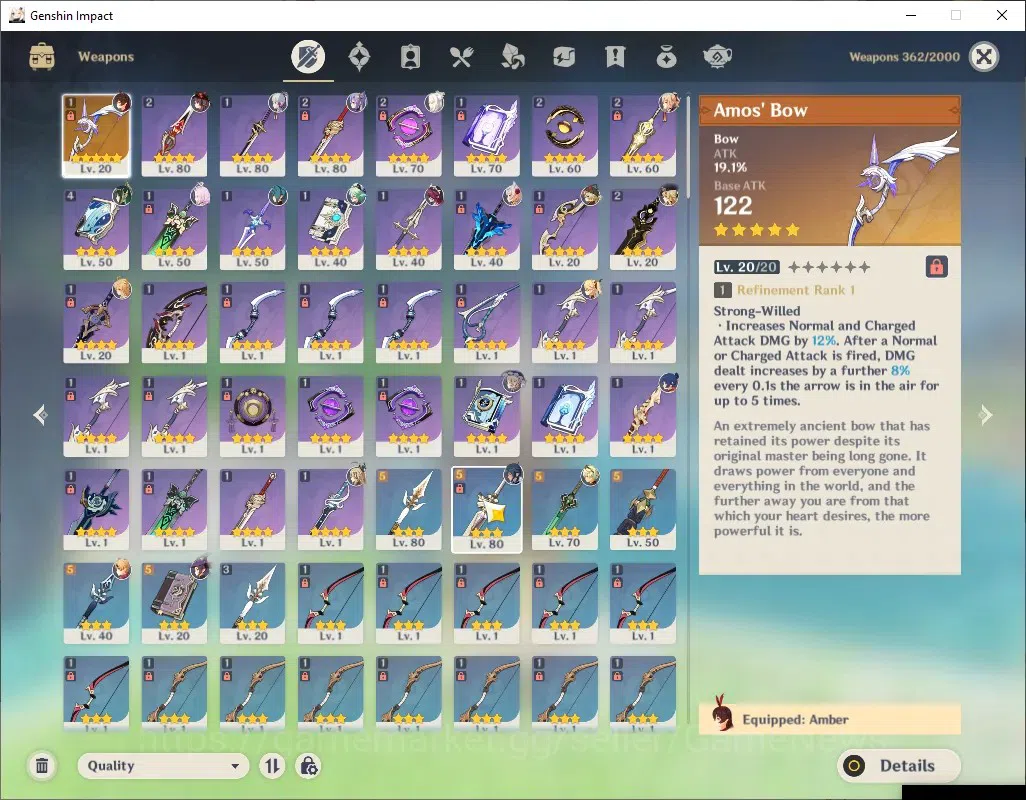 Genshin Impact Accounts ASIA|AR 55|1249 Primo|4 Limited + 1 (*5Weapon)|Nef image 3