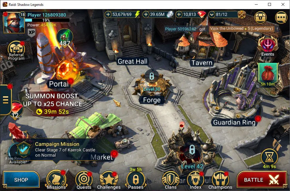 Raid: Shadow Legends Starter Lv18 454K Power|18 Legend (Ninja,helycath,ankora,F image 1