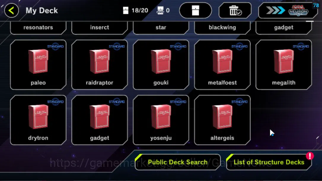 Yu-Gi-Oh! Master Duel Accounts Mid-Level Lv 18 | 18 Deck |VSK9,DragonMaid,Lunalight,Resonators,Etc|Ranked 3