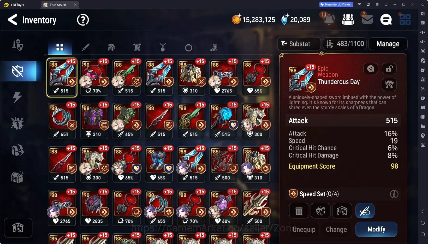 Epic Seven Accounts High-End Global Unverif|12ML (Zio, Rinak, Belian, S.Celine, D.Lilibet Etc.)|Arena Master II, 100 5