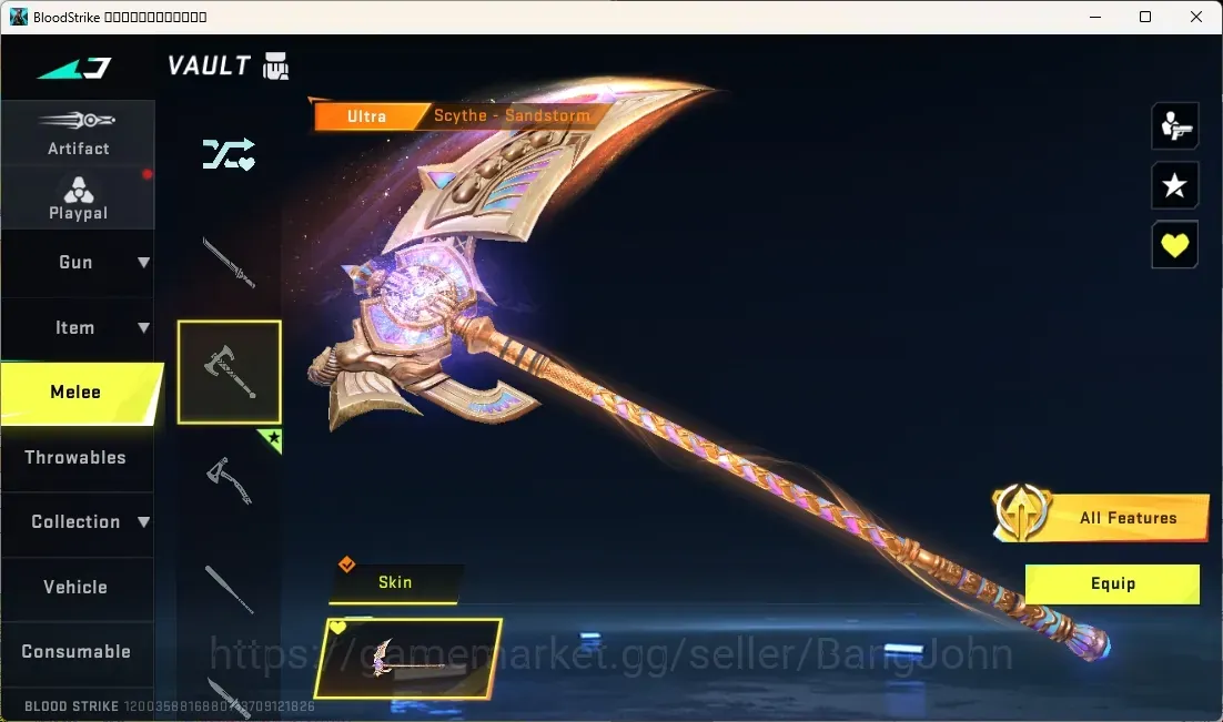 Blood Strike Accounts Others ASIA |2 Ultra Melee:Scythe,One-Handed-Axe| 1 Limited Gun: URB-Evolved Viper|7 Ultra Gun|5 Ultra 1
