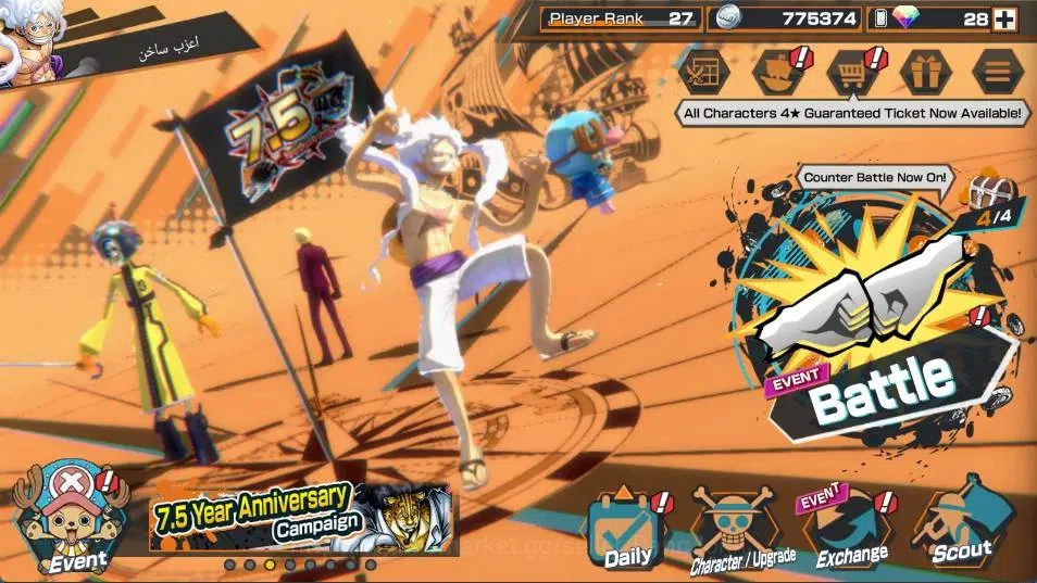 One Piece Bounty Rush Accounts High-End Global|PR 27|EX 5|Edward Newgate,Gol D. Roger,Kuzan Max,Monkey D. Luffy Max,Monkey 1