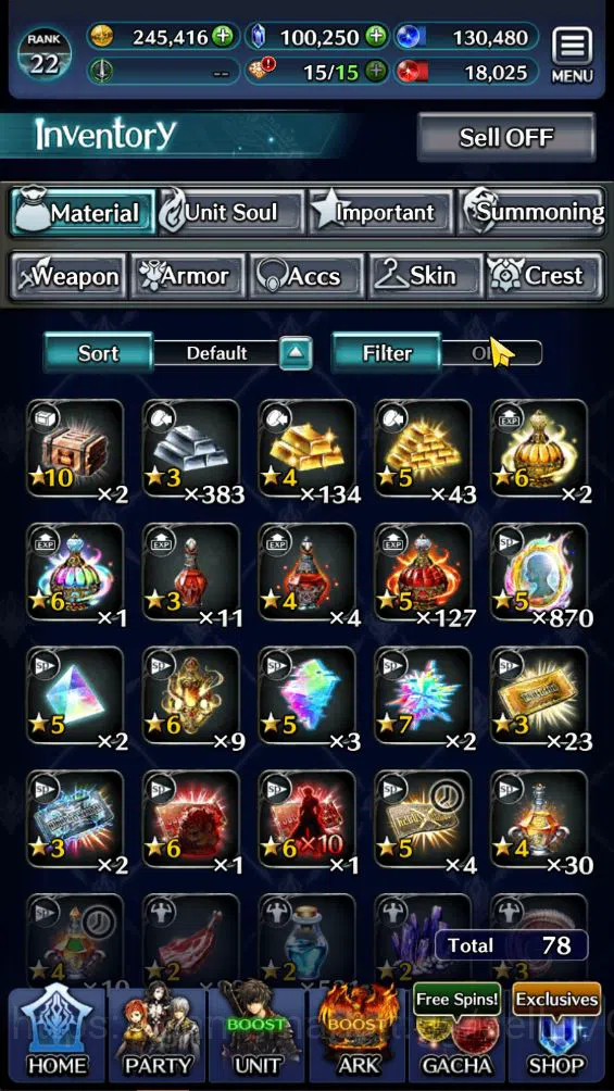 Last Cloudia Accounts GLOBAL|Rank 22|100k Crystal| Collab (Diablo,Veldor image 4