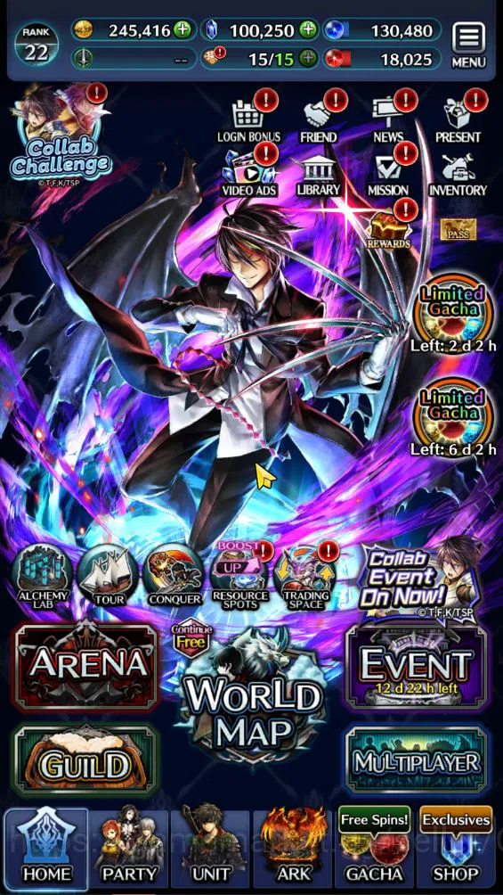 Last Cloudia Accounts GLOBAL|Rank 22|100k Crystal| Collab (Diablo,Veldor image 5