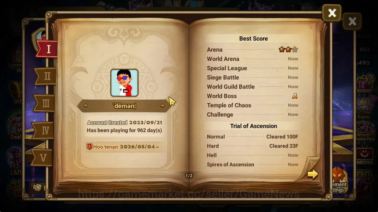 Summoners War: Sky Arena Accounts Mid-Game ASIA Lv 46|1 LD[Lucifer]|7 Total NB5[Leo,Ethna,Teshar,White Tiger,Etc]+29 3