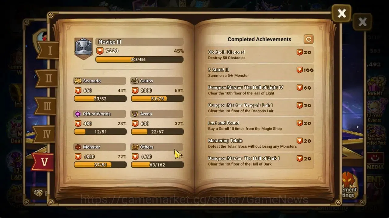 Summoners War: Sky Arena Accounts Mid-Game ASIA Lv 46|1 LD[Lucifer]|7 Total NB5[Leo,Ethna,Teshar,White Tiger,Etc]+29 7