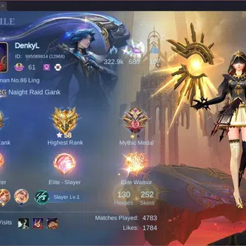 Mobile Legends: Bang Bang Accounts Collector Global |Hero 130|Skin 252|Renowned|Prime Granger,Claude|KOF Karina|CC