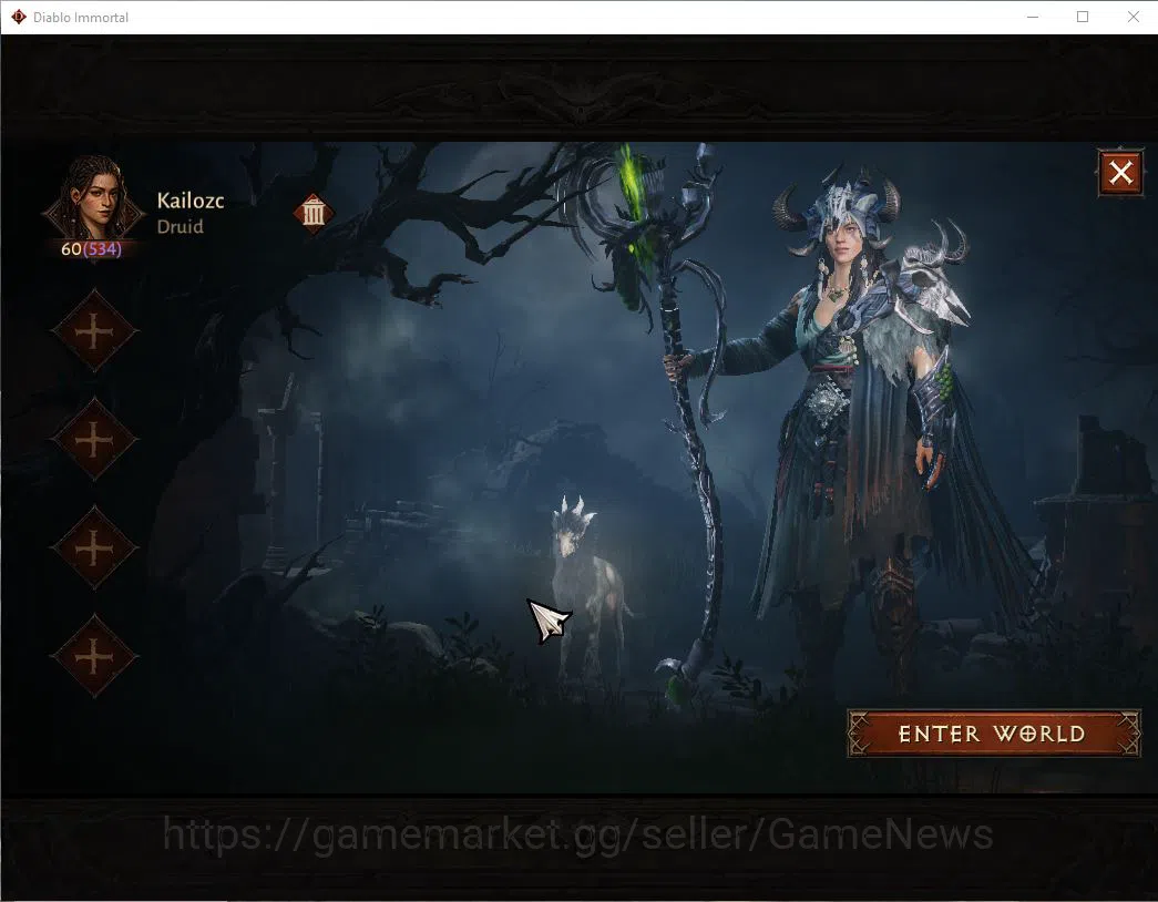 Diablo Immortal Accounts Starter SEA- Izual|Lv60(534)|Druid|32K CR|Reso 330| Cosmetic | Hell III |Paragon Maledictor