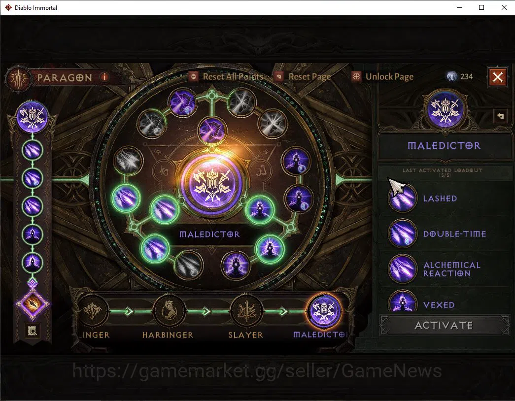 Diablo Immortal Accounts Starter SEA- Izual|Lv60(534)|Druid|32K CR|Reso 330| Cosmetic | Hell III |Paragon Maledictor 9