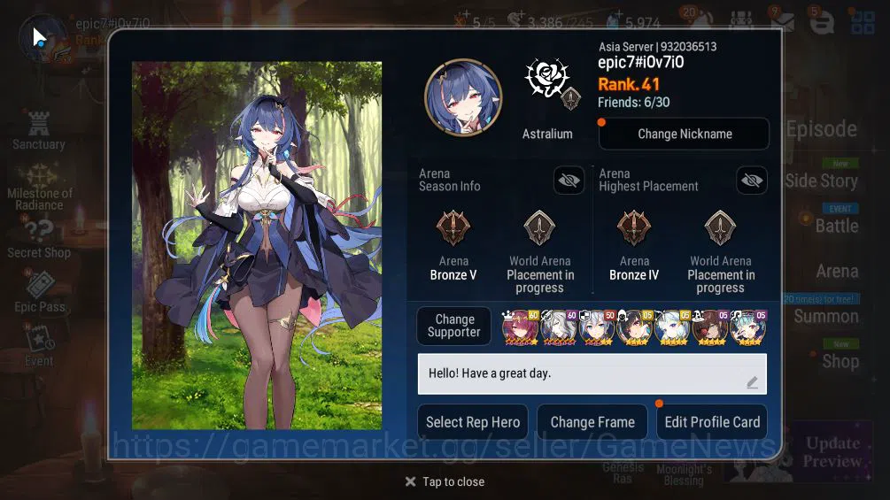 Epic Seven Accounts ASIA Unverif|Starter|5 ML(LCermia,MKawerik,AElena, image 2