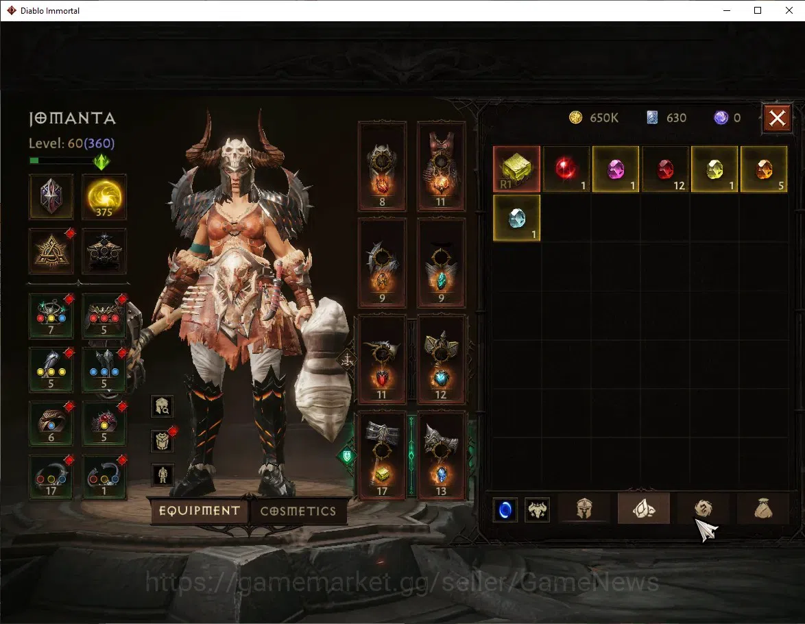 Diablo Immortal Accounts NA - Chains of Honor|CS ON|Lv60(360)|Barbarian|CR image 7