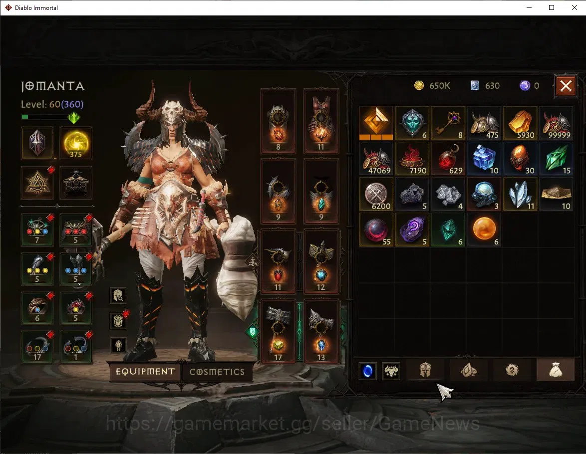 Diablo Immortal Accounts NA - Chains of Honor|CS ON|Lv60(360)|Barbarian|CR image 8