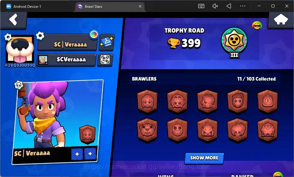 Brawl Stars Accounts Global | 399 Thropy | 11 Brawler| 1 Max Lv Hyperch image 5