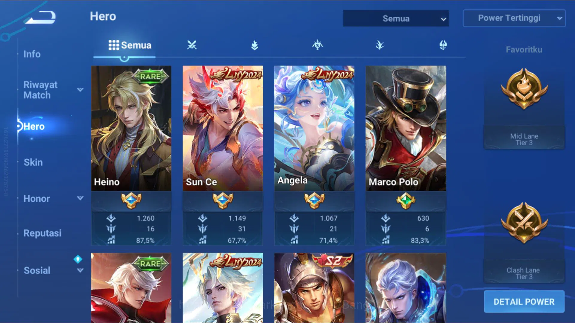 Honor of Kings Accounts Others [GLOBAL] 112 Heroes & 121 Skins | 3 LYN (ANGELA, ZILONG, SUN CE) | KIC LUNA | 2 LGD (ALLAIN 2