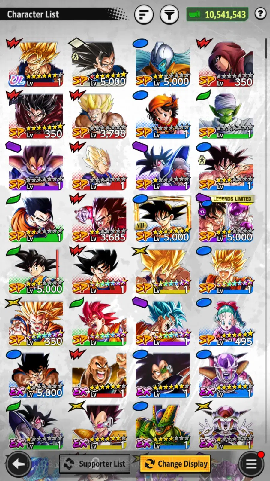 Dragon Ball Legends Accounts High-End Android | Lvl 159 | 10,5M Total Power | 63.229 CC | 1 UL | UL Super Saiyan Goku 1