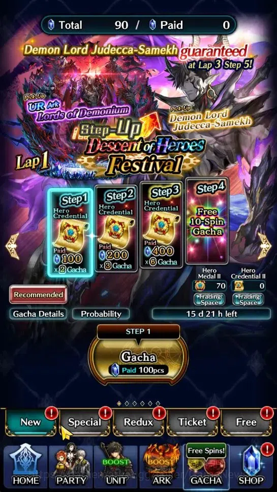 Last Cloudia Accounts Endgame GLOBAL|Rank 9|Top Tier Unit [Demon Lord Judecca-Samekh,Goddess Lilaha]|7 SSR Ark|Code 7